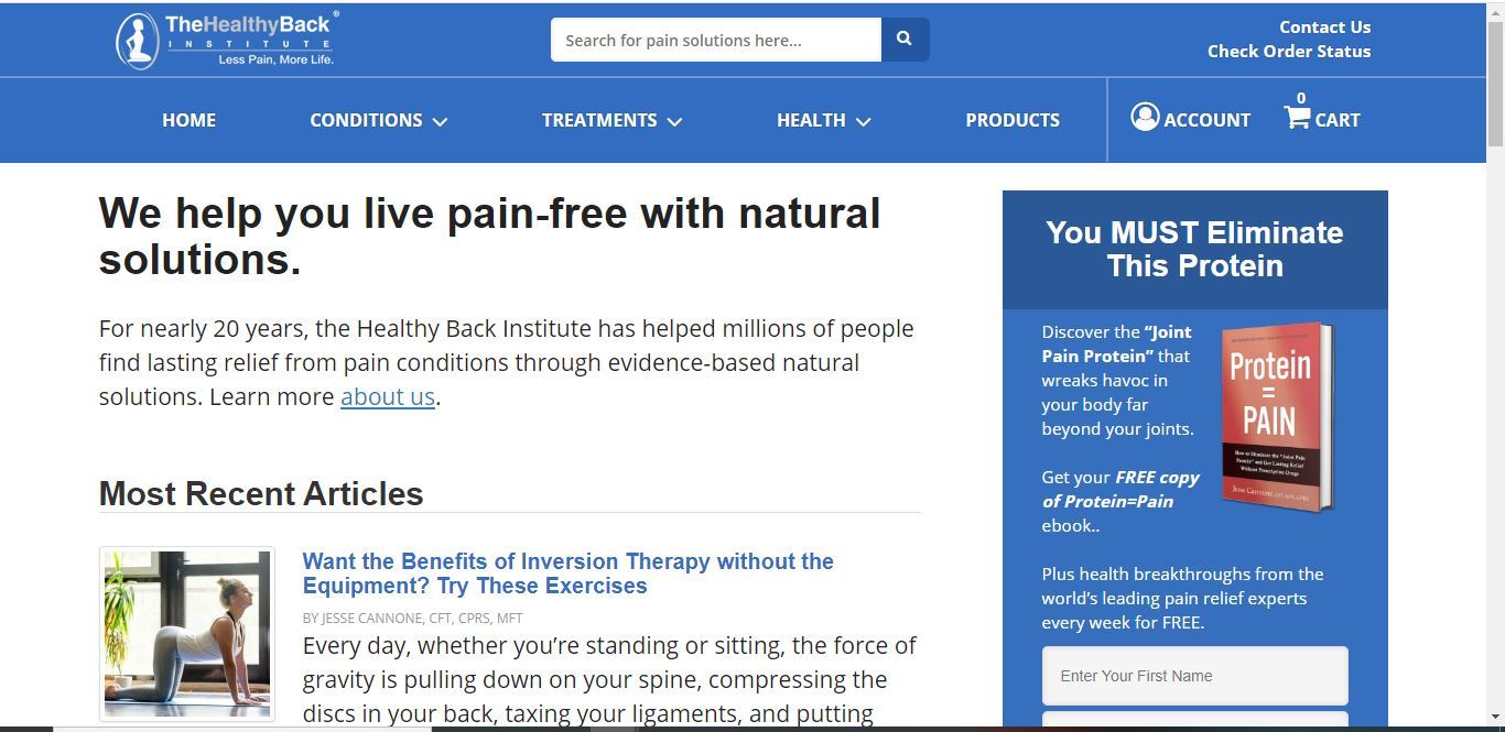 lose the back pain home page site
