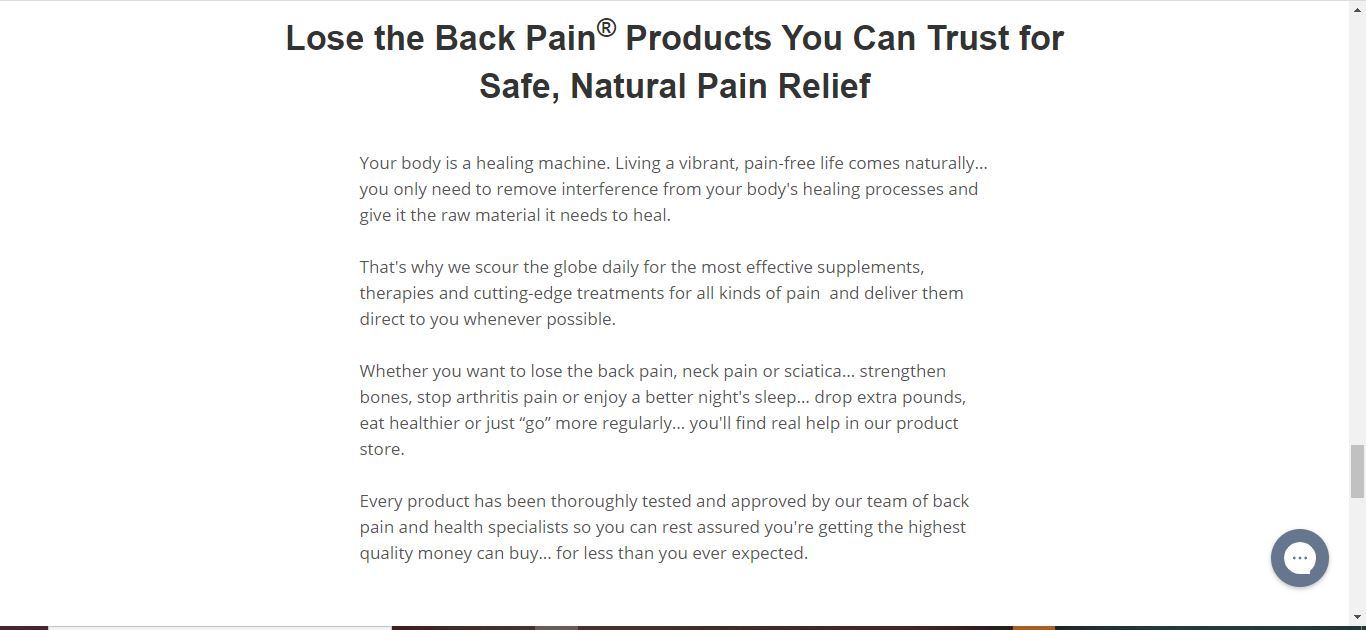 lose the back pain safety products